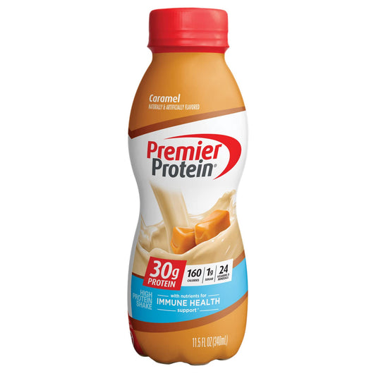 Protein Shake with 30g Protein, 1g Sugar, Caramel Flavor, 24 Vitamins & Minerals, Immune Health Support, 11.5 fl oz