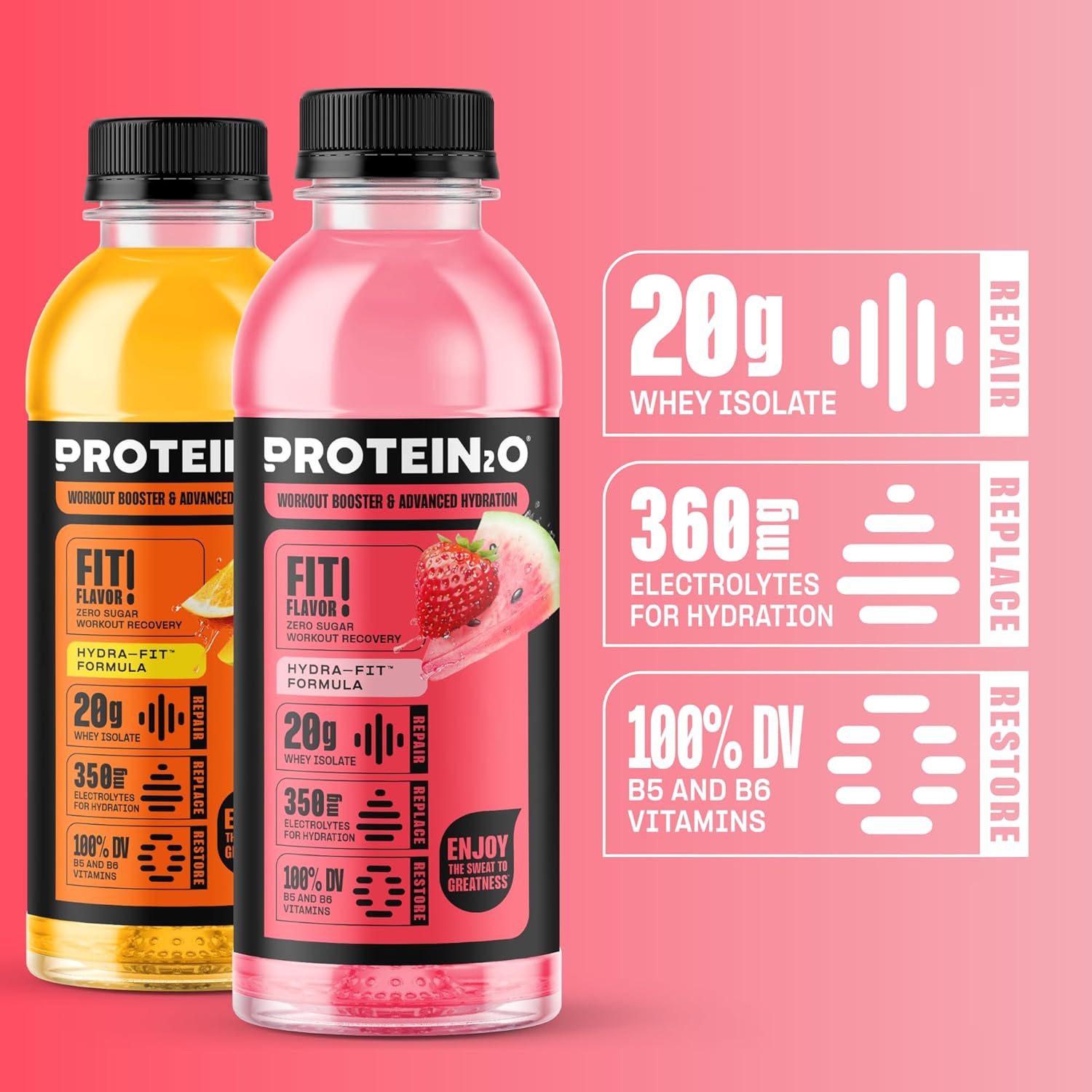 Protein2o 20g Whey Protein Isolate Infused Water Variety Pack with Electrolytes - Sugar Free, Gluten Free, Lactose Free - Ready To Drink Sports Drink (12 Pack, 16.9 oz Bottle)