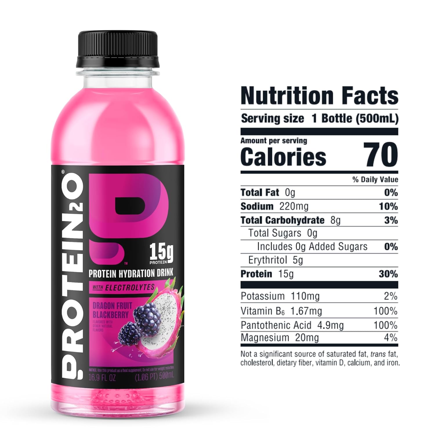 Protein2o Flavor Fusion Variety Pack, 15g Whey Protein Infused Water, 16.9 oz Bottle (Pack of 12)