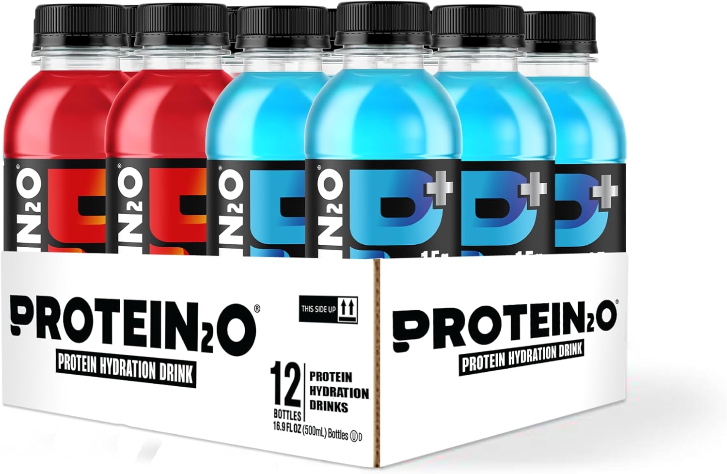 Protein2o Variety Pack with 15g Whey Protein Infused Water, Energizing 16.9oz Bottles (12 Count)