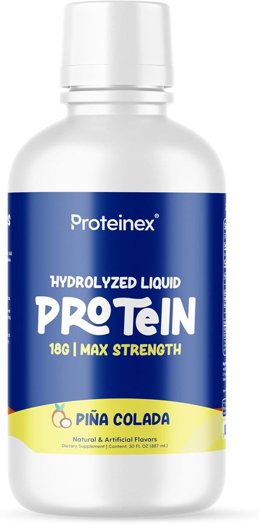 Proteinex Liquid Protein Max Strength - Supports Wound Healing, Doctor Recommended, No Carbs, Zero Sugars - Natural Pina Colada Flavor, 30 Fl Oz