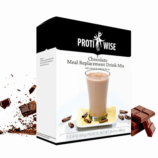 ProtiWise® Chocolate Very High Protein Drink Mix - Meal Replacement for Weight Loss - 35g Protein, Gluten Free Keto Diet - 7/Box