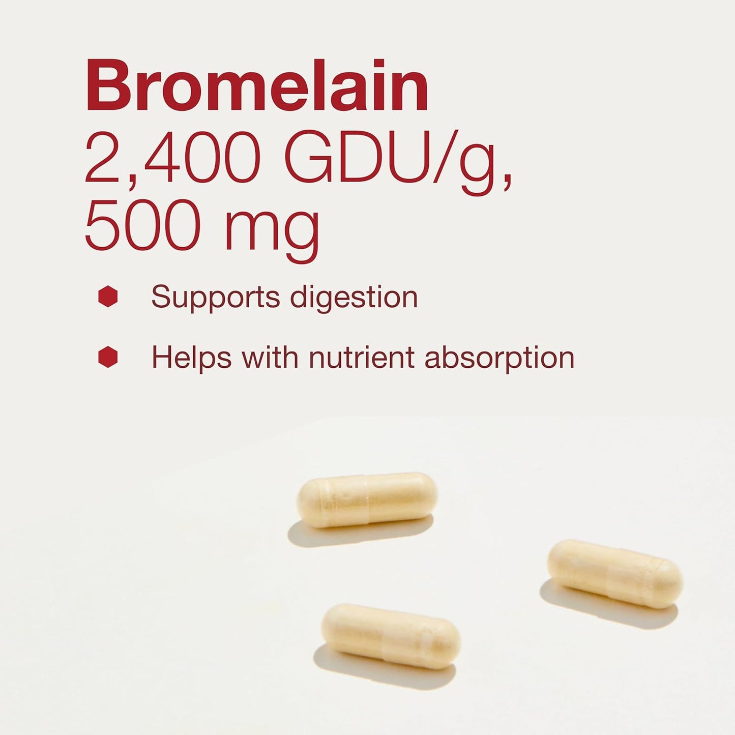 Protocol Bromelain 500mg Capsules - Protein Digestive Enzyme for Healthy Digestion - Vegan & Kosher Supplement - 90 Veg Capsules