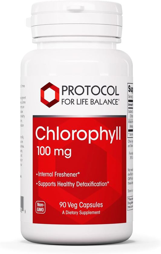 Protocol Chlorophyll Capsules - Supports Detox Cleanse, Liver Health, and Fresh Breath - Non-GMO, Soy Free - 90 Vegetable Capsules