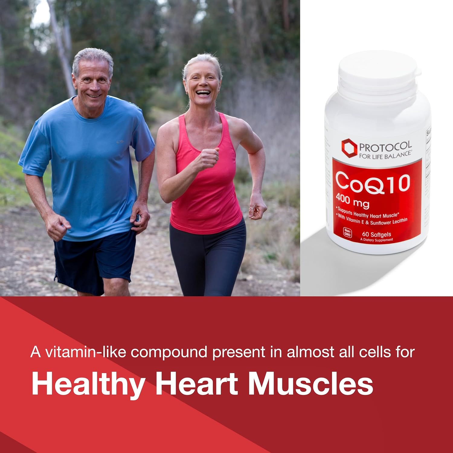 Protocol CoQ10 400mg Supplement with Vitamin E & Soy Lecithin - Halal & Egg Free - 60 Softgels