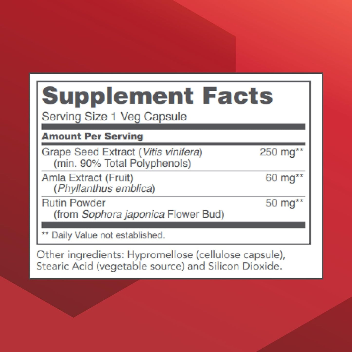 Protocol Grape Seed OPC Capsules - 250mg, 90% Polyphenols, with Rutin & Amla Fruit Extract - Non-GMO & Kosher - 90 Veg Capsules