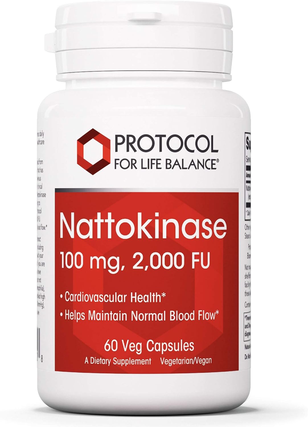 Protocol Nattokinase Supplement 100mg - Heart Health & Blood Circulation - Kosher & Dairy Free - 60 Veg Capsules