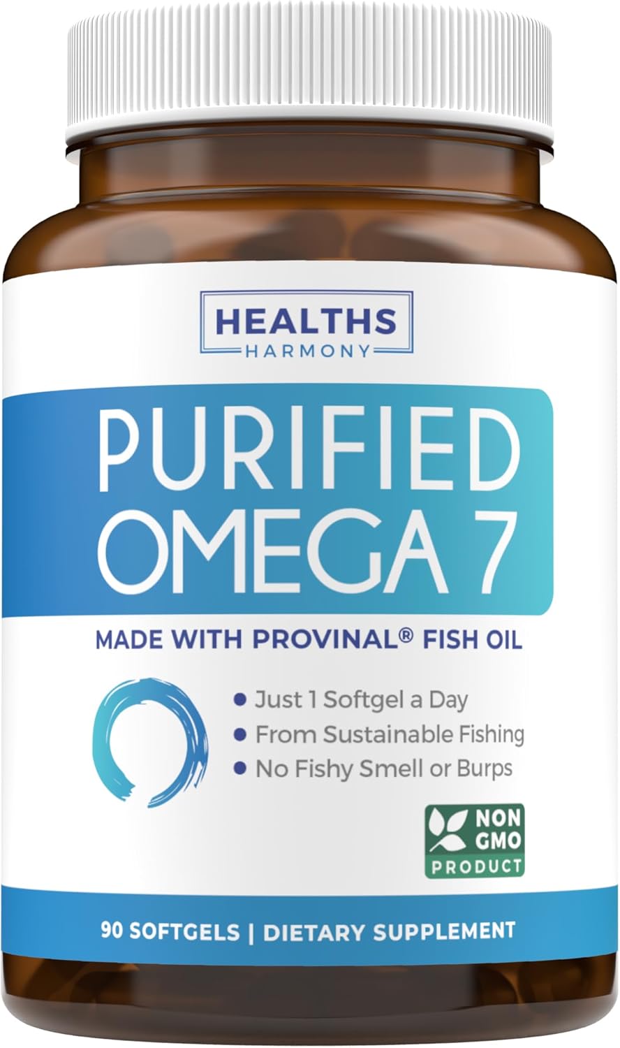 Provinal Omega 7 Softgels - Pure Peruvian Anchovy Fish Oil Supplement - Non-GMO & Gluten Free - 3 Month Supply of 90 Capsules