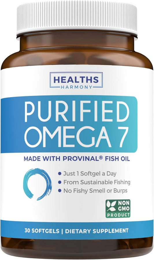Provinal Omega 7 Softgels - Pure Peruvian Anchovy Fish Oil Supplement - Non-GMO & Gluten Free - 30 Capsules