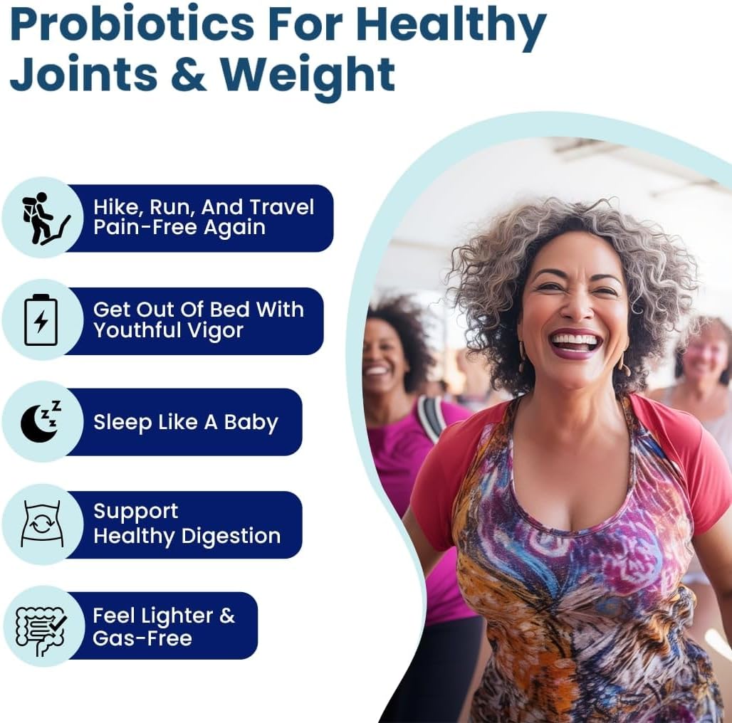 Provitalize Probiotics for Women and Menopause - Supports Joints, Digestion, and Midsection Curves with Turmeric, Curcumin, and Moringa - 60 Ct