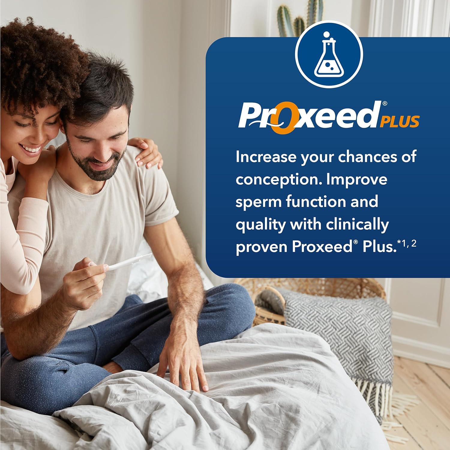 Proxeed Plus Men's Fertility Supplements - Boost Sperm Count, Concentration & Motility - L-Carnitine & Folic Acid Formula - 30 Powder Packets