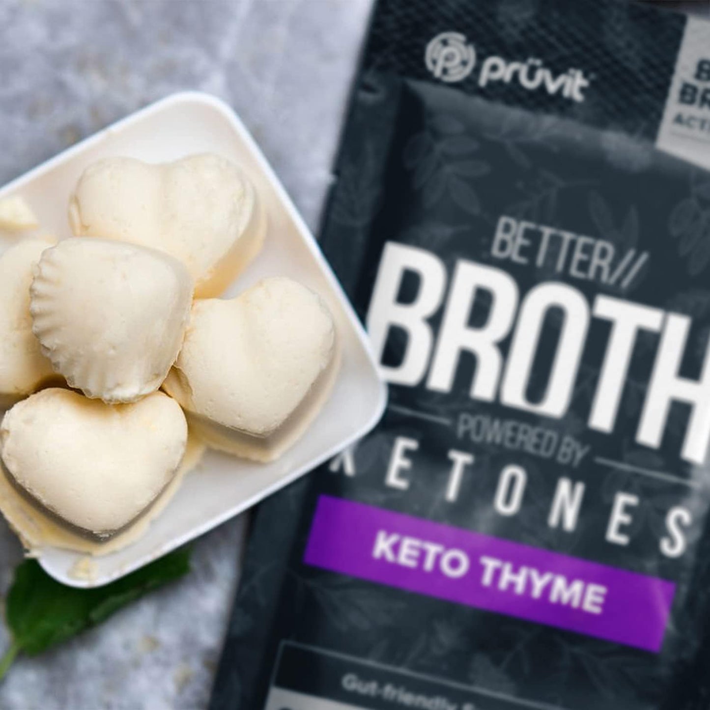 Pruvit Better Broth Keto Thyme for Joint Support, Muscle Recovery, Skin, and Hair - 20 Count Pack