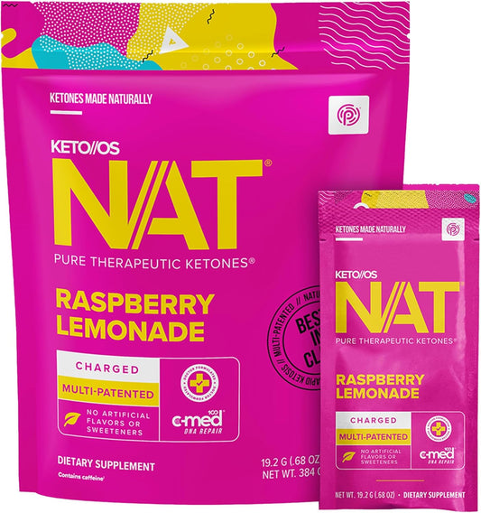 PRÜVIT Keto//OS NAT® Raspberry Lemonade Charged Supplement - 20 Count for Men and Women
