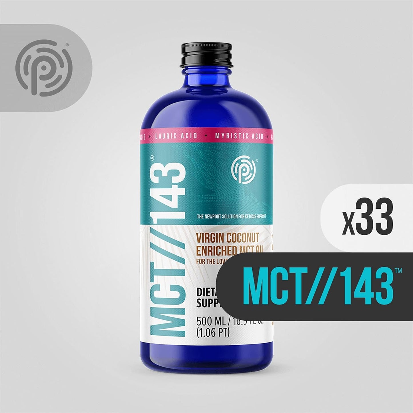 PRÜVIT MCT//143 Virgin Coconut Enriched MCT Oil - 16.9 OZ Bottle