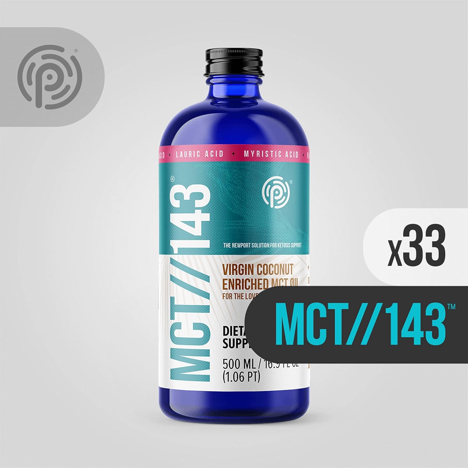 PRÜVIT MCT//143 Virgin Coconut Enriched MCT Oil - 16.9 OZ Bottle