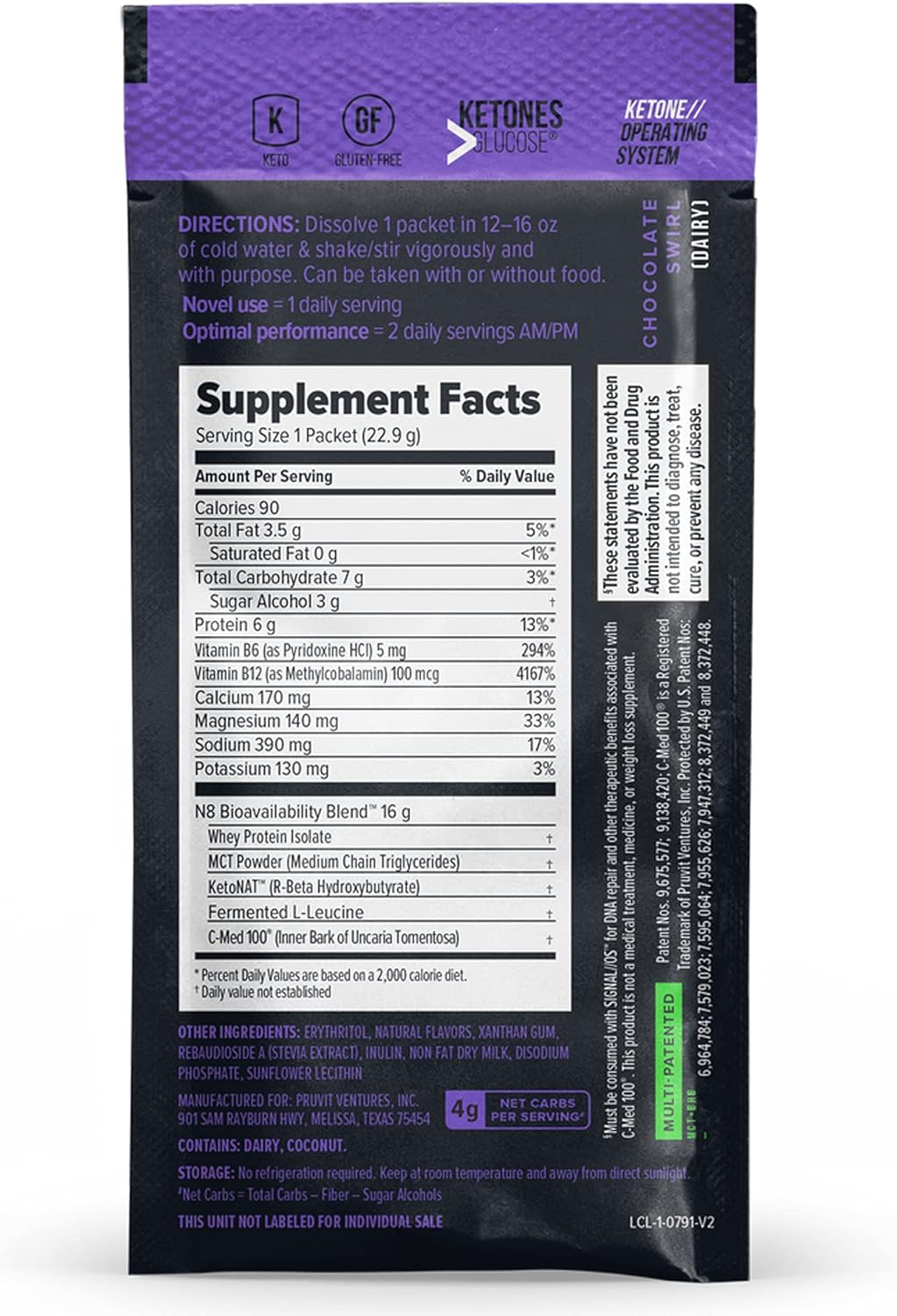 PRÜVIT OS Pro Chocolate Swirl - Advanced Formula for Ketosis Boost