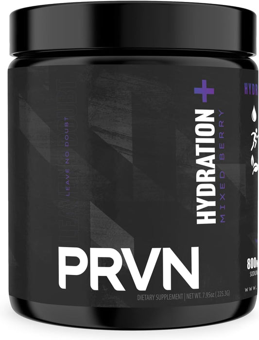 PRVN Performance Hydration+ Formula with Sodium, Potassium, & Chloride - Enhanced Hydration & Recovery - 30 Servings (Mixed Berry)