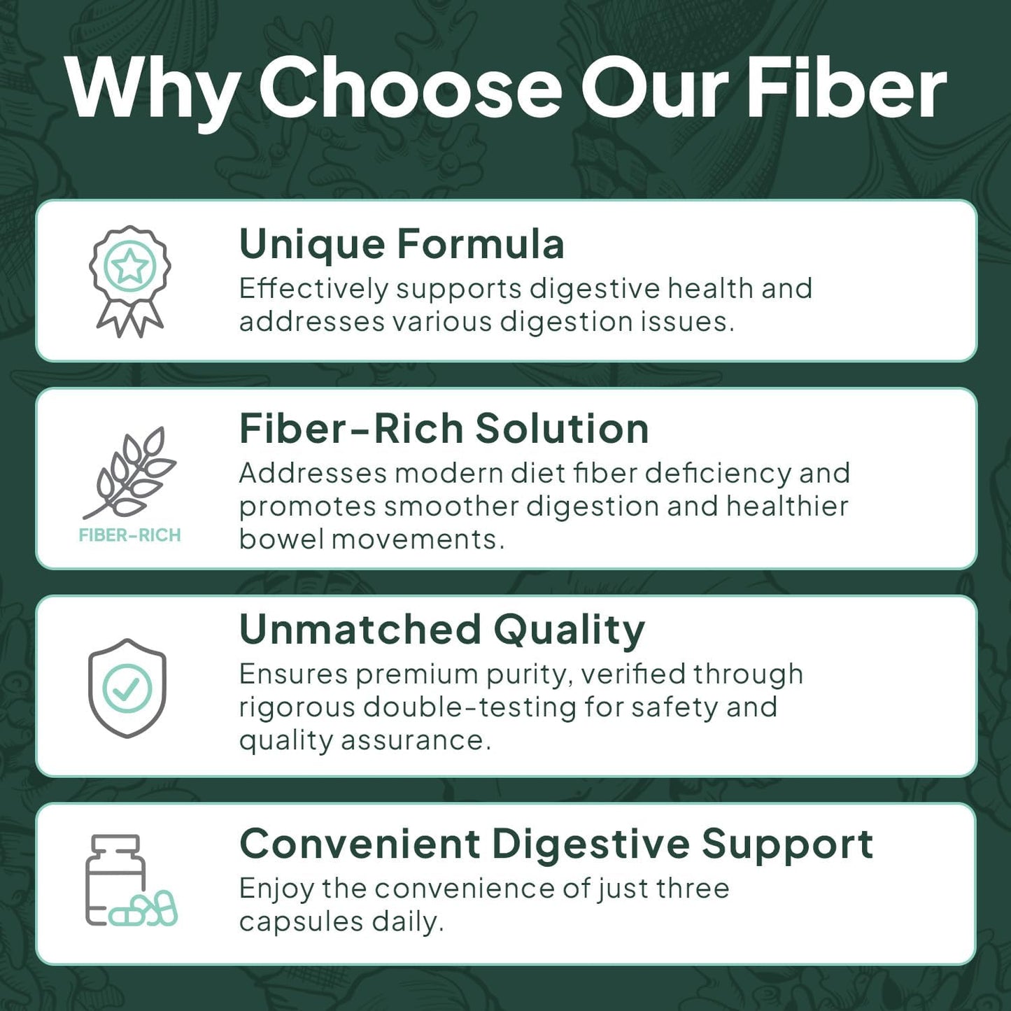 Psyllium and Slippery Elm Daily Fiber Supplement for Smooth Bowel Movements - 3 Bottles of Organics Ocean Better Fiber