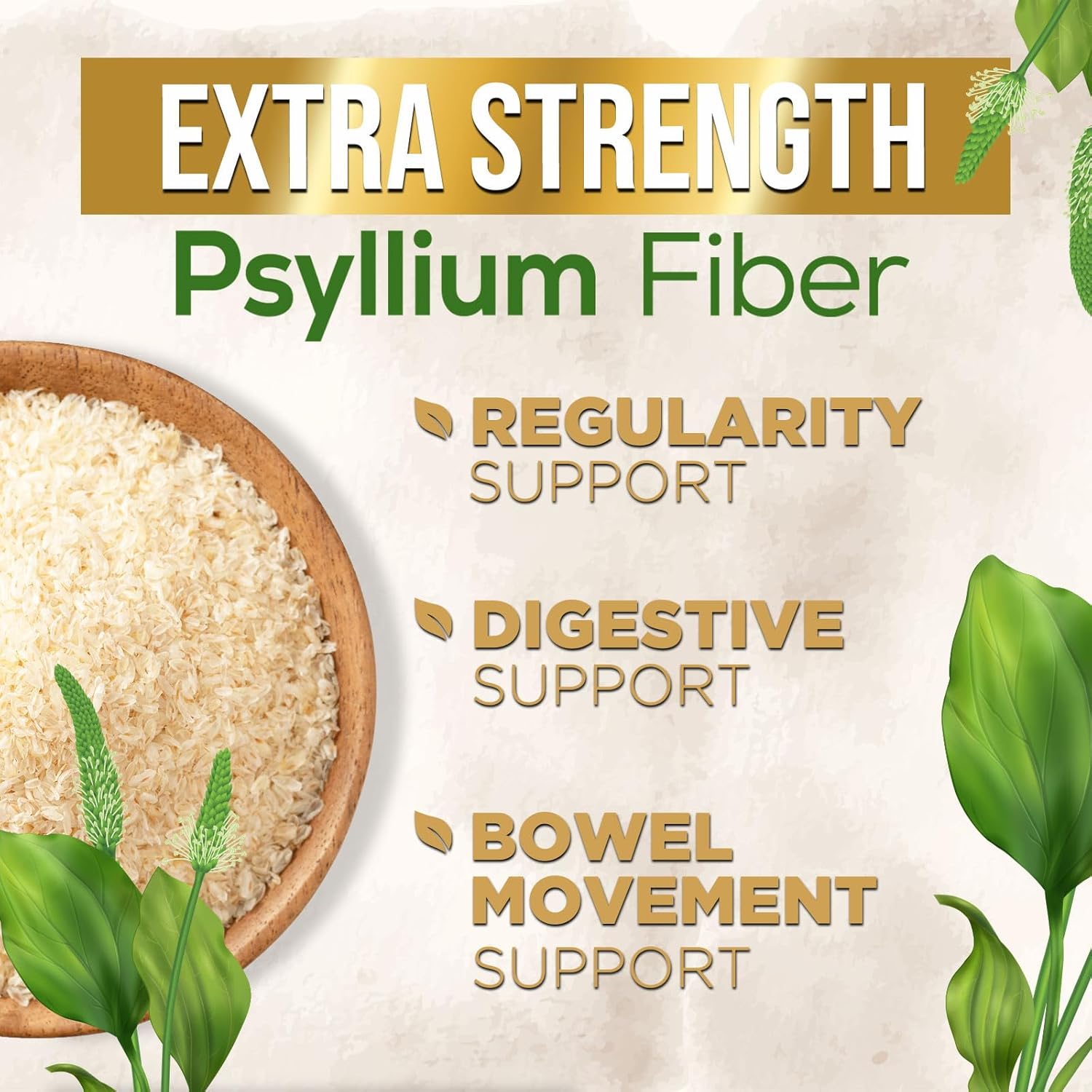 Psyllium Husk Capsules 1500mg - Natural Soluble & Insoluble Fiber Supplement for Digestion & Colon Health - 120 Capsules