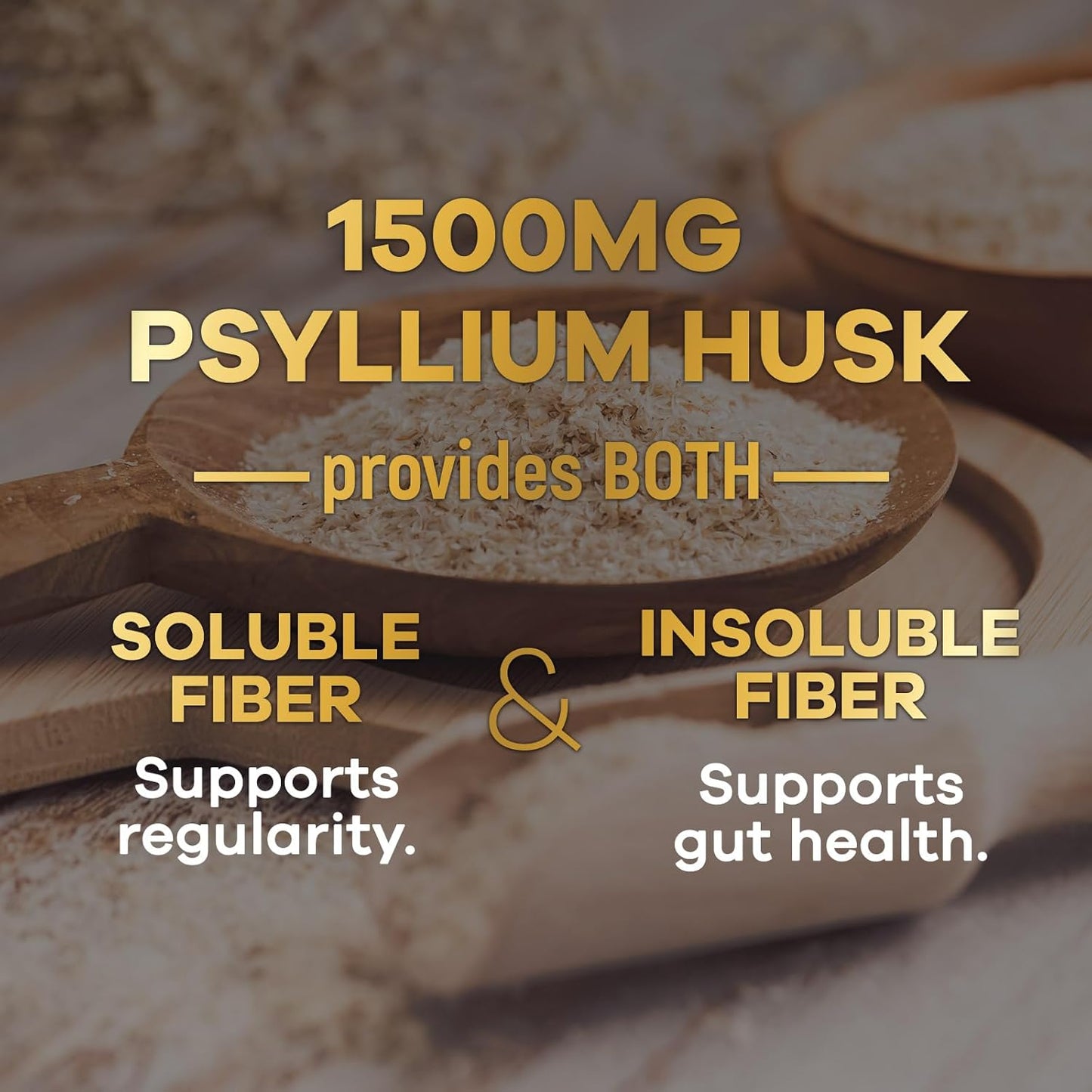 Psyllium Husk Capsules 1500mg for Digestion & Regularity - 180 Vegan Capsules