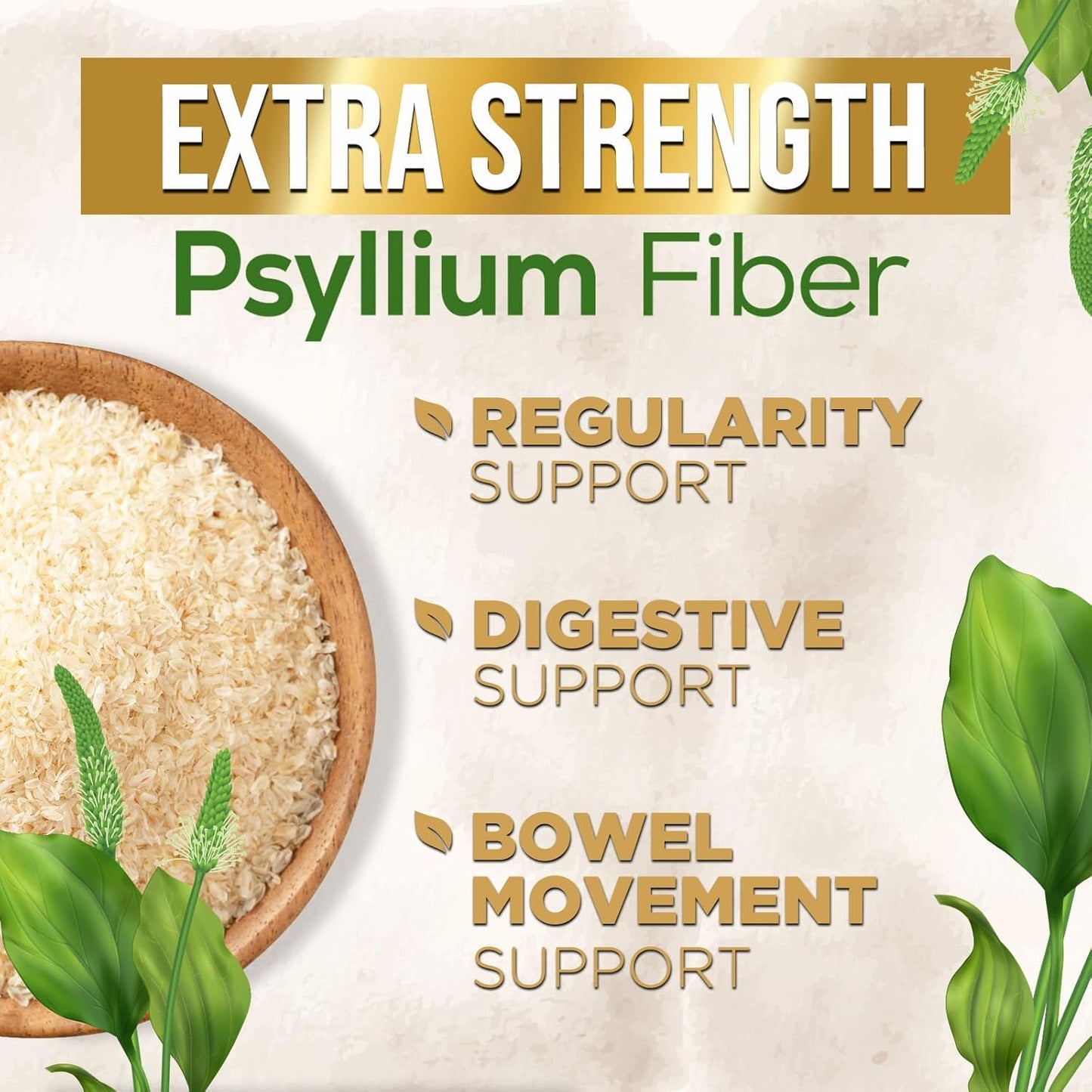Psyllium Husk Capsules 1500mg for Digestion & Regularity - 180 Vegan Capsules