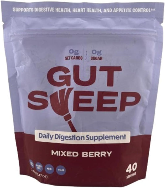 Psyllium Husk Fiber Daily Digestion Supplement for Appetite Control - Gluten Free, Plant Based, Keto & Paleo Friendly - Mixed Berry - 40 Servings