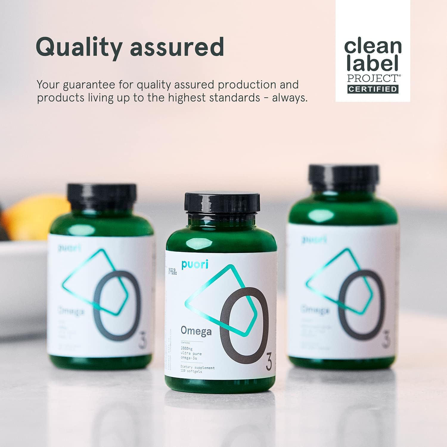 Puori Health Essentials Bundle Pack - 3 Bottles x 120 Capsules - Omega 3 Fish Oil, Magnesium, and Vitamin D3 - Purity Tested