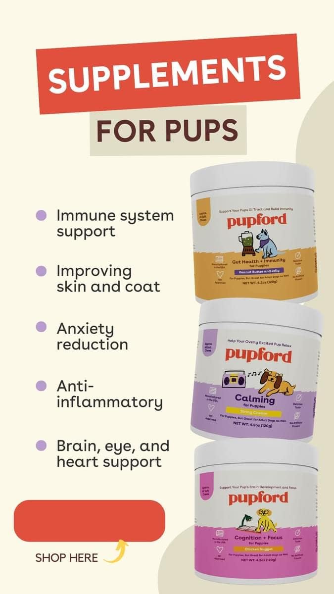 Pupford Calming Supplement for Dogs, USA-Made, Vet Approved, Natural Ingredients, 4.2 oz