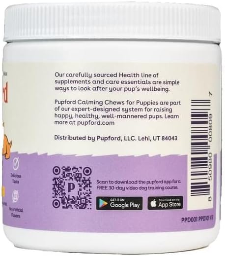 Pupford Calming Supplement for Dogs, USA-Made, Vet Approved, Natural Ingredients, 4.2 oz