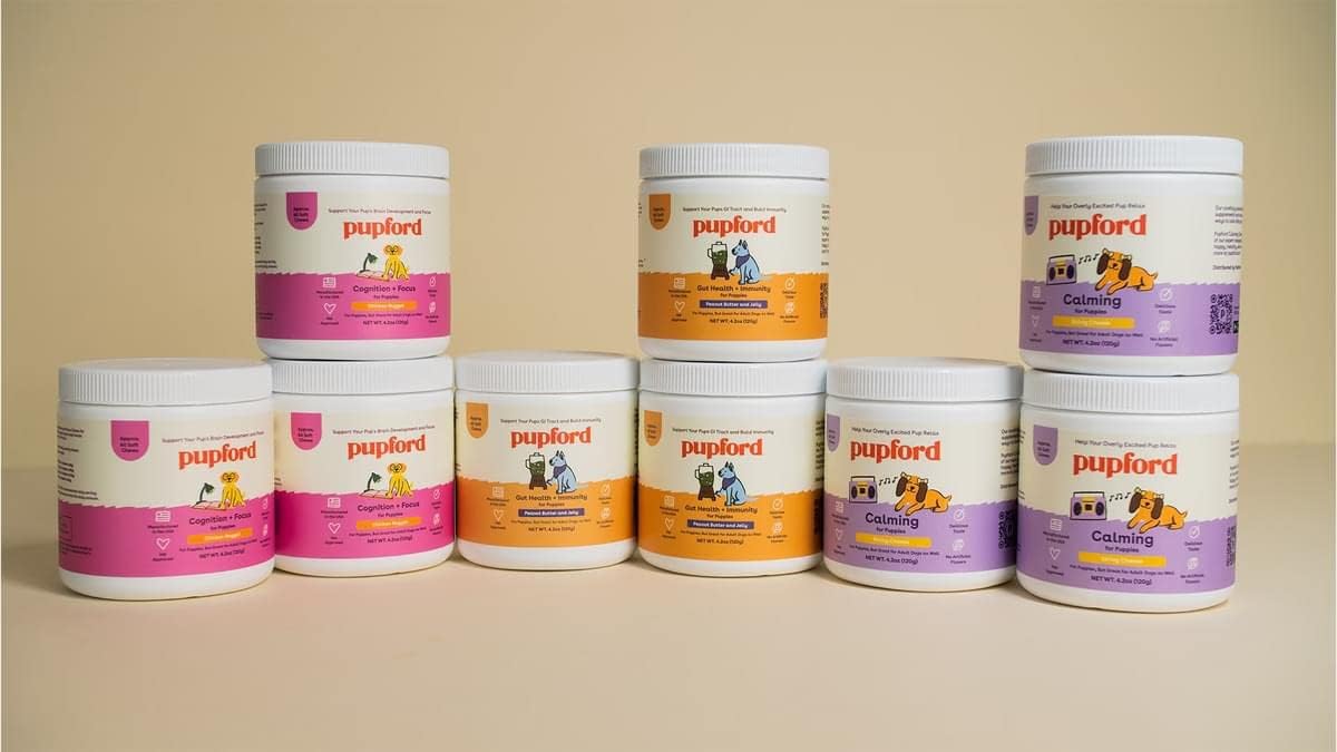 Pupford Calming Supplement for Dogs, USA-Made, Vet Approved, Natural Ingredients, 4.2 oz