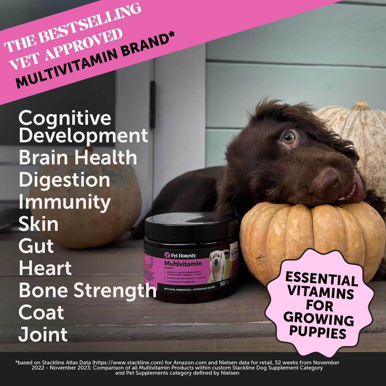 Puppy Treats with Essential Dog Supplements for Learning and Cognitive Development - Probiotics, Omega Fish Oil, Immune Support