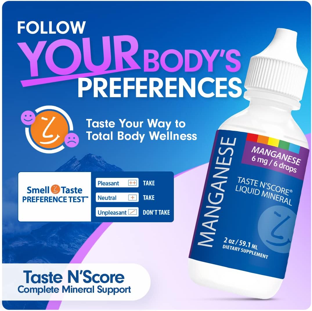 Pure 6mg Liquid Ionic Manganese Supplement with Taste and Scoring System - 118 Servings