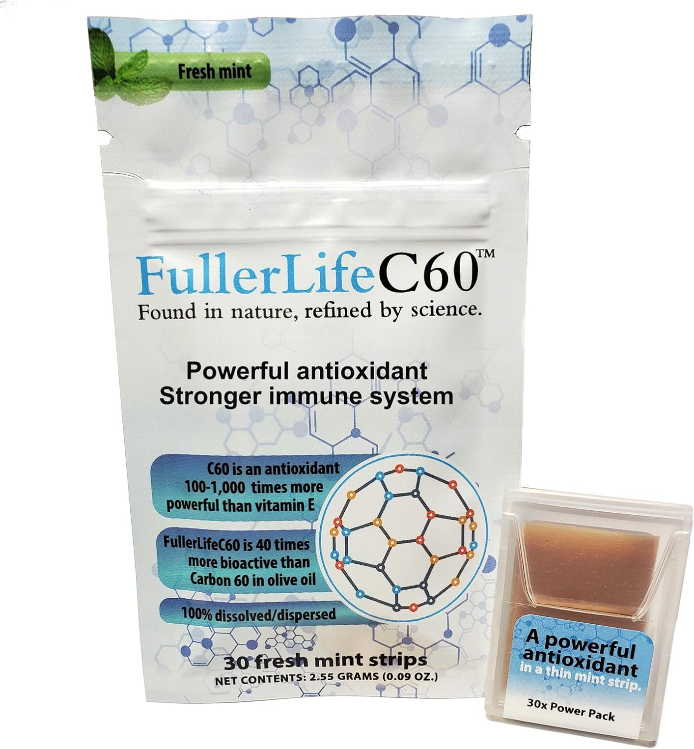 Pure 99.99% C60 Antioxidant Strips | Immunity Booster | Solvent-Free | Fully Dissolved & Dispersed
