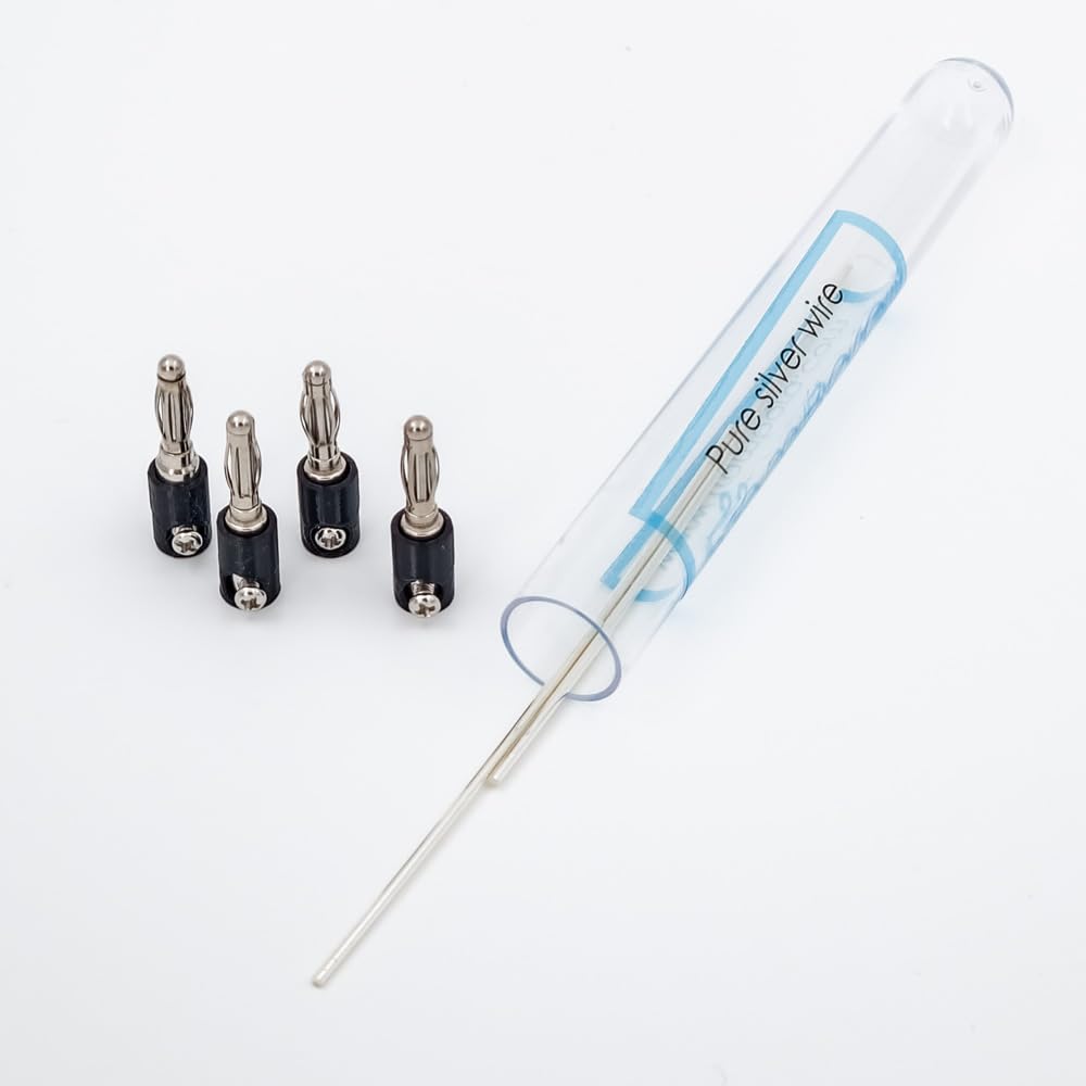 Pure 99.99% Silver Wire Set with Certificate - 15 Gauge 4", 9999 Purity - For Bora Colloidal Silver Generator - Includes 4 Wire Holders