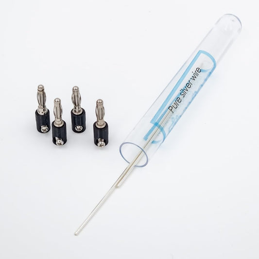 Pure 99.99% Silver Wire Set with Certificate - 15 Gauge 4", 9999 Purity - For Bora Colloidal Silver Generator - Includes 4 Wire Holders