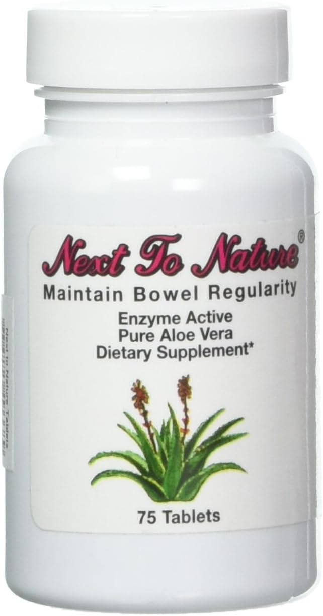 Pure Aloe Vera Dietary Supplement Tablets for Digestive Health, 75 Count