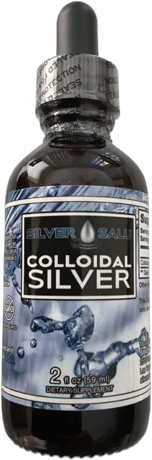 Pure Colloidal Silver Liquid Mineral Supplement for Immune Support - 1.9ml Serving Size, 57 Drops