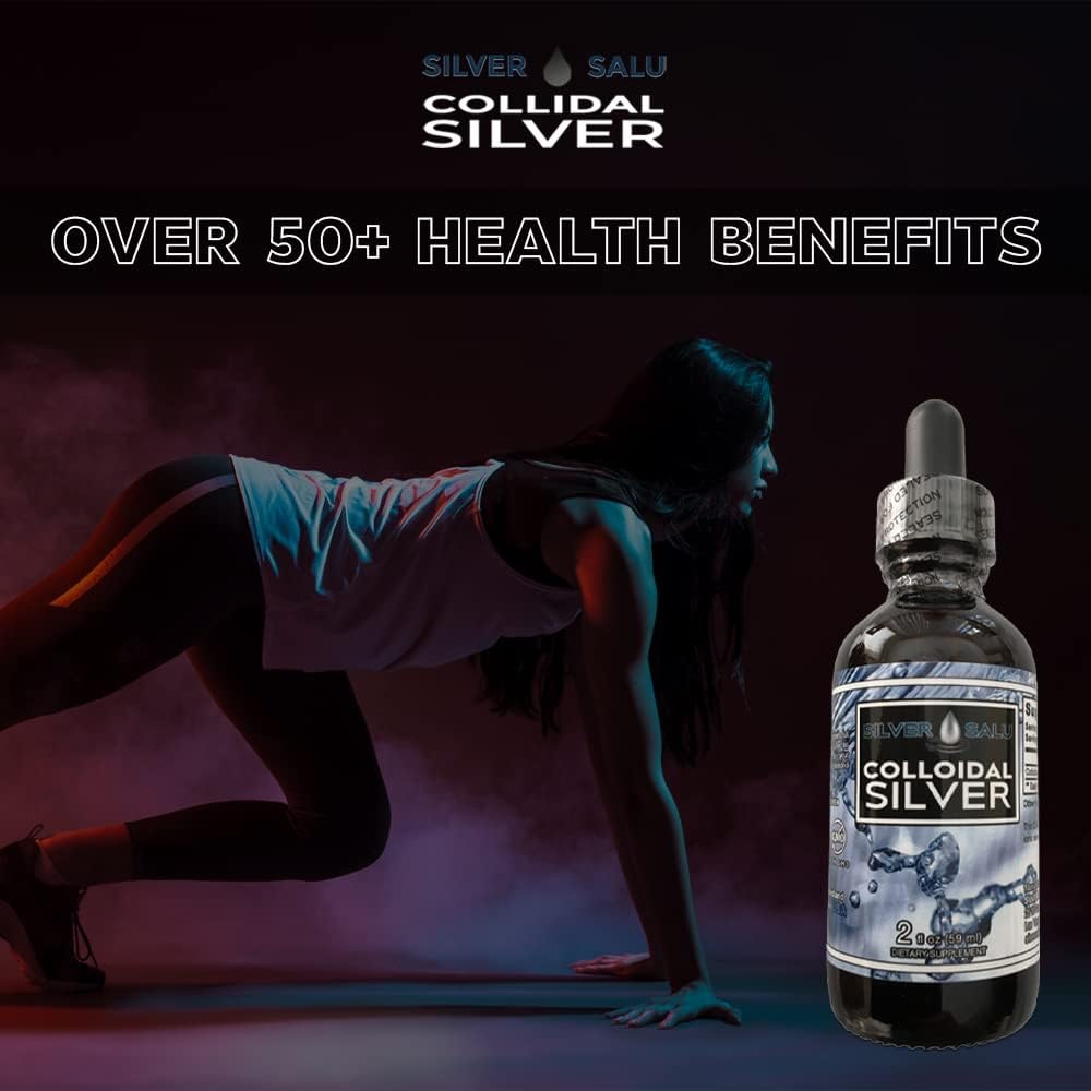 Pure Colloidal Silver Liquid Mineral Supplement for Immune Support - 1.9ml Serving Size, 57 Drops