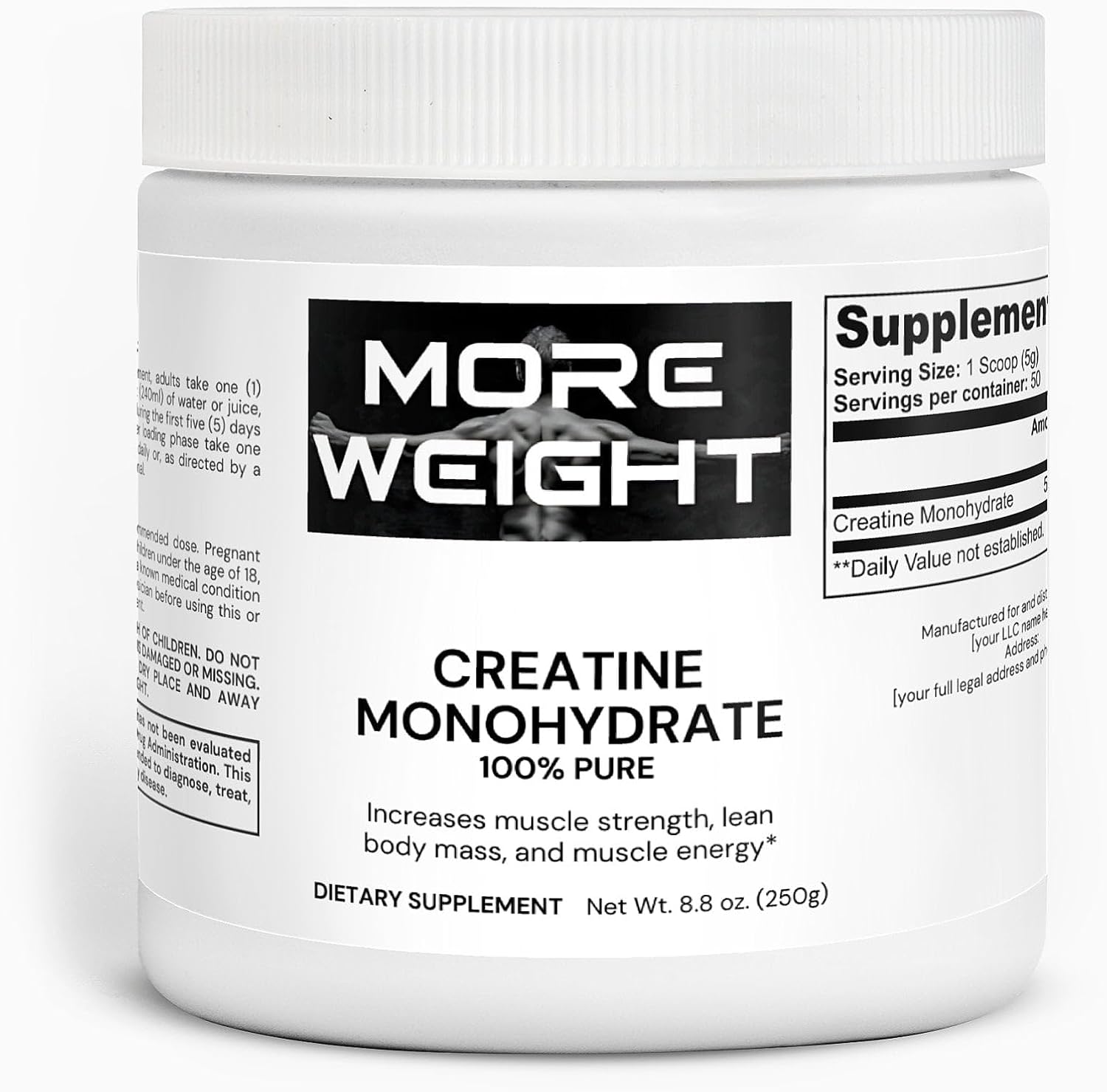 Pure Creatine Monohydrate Powder for Muscle Growth and Energy Boost