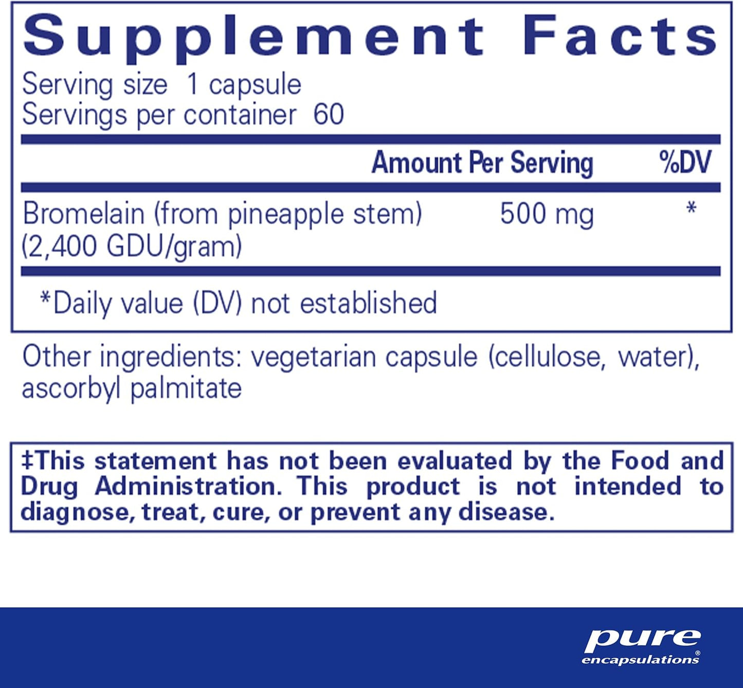 Pure Encapsulations Bromelain 2400 500 mg Capsules for Digestive & Musculoskeletal Health - Vegan Proteolytic Enzymes for Joints & Muscle Recovery - 60 ct.