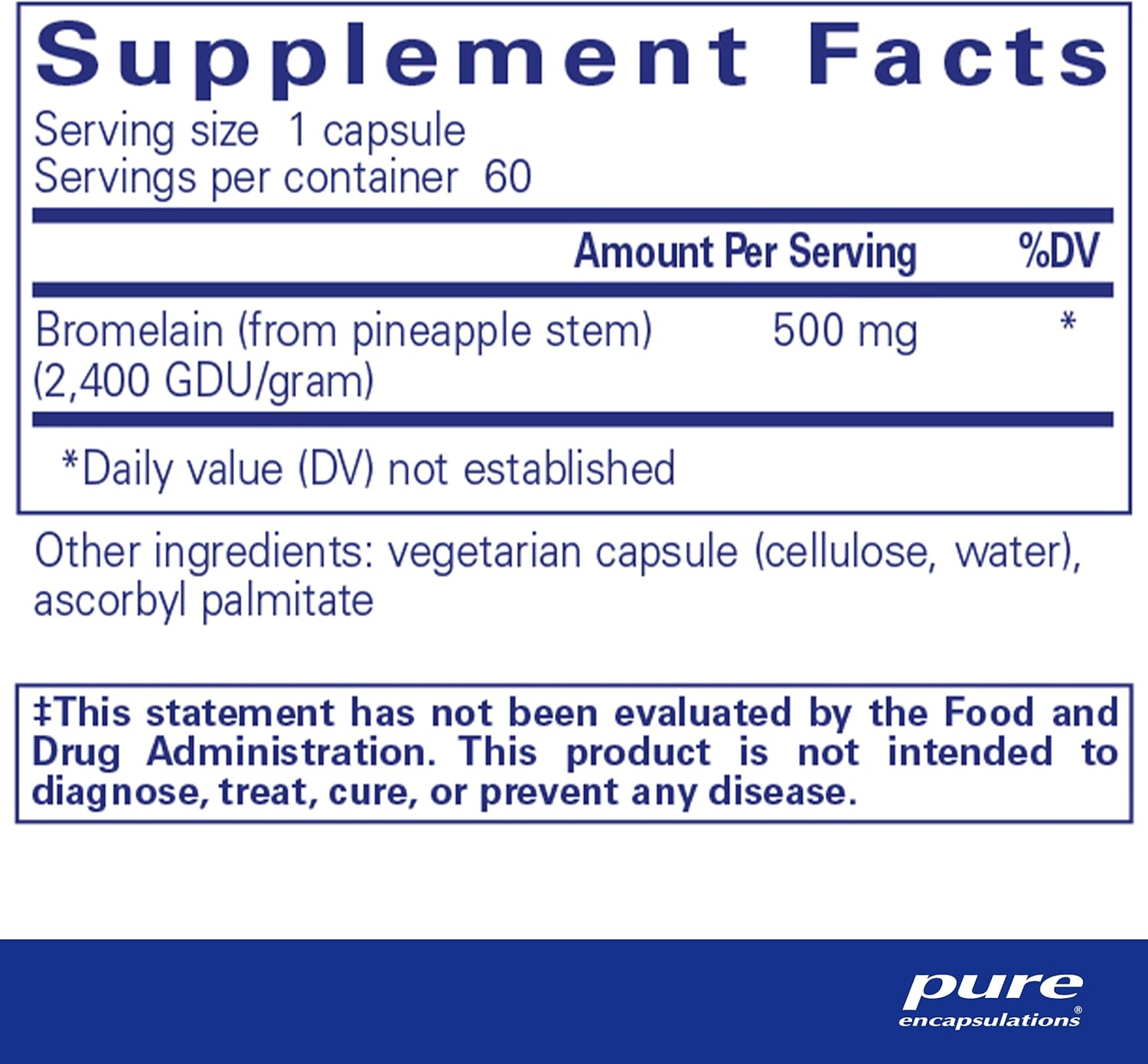 Pure Encapsulations Bromelain 2400 500 mg Capsules for Digestive & Musculoskeletal Health - Vegan Proteolytic Enzymes for Joints & Muscle Recovery - 60 ct.