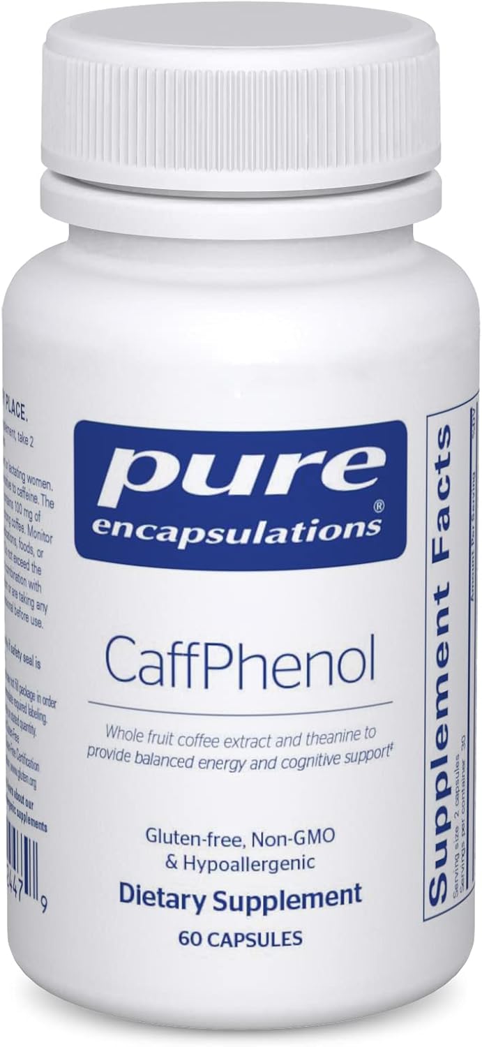 Pure Encapsulations CaffPhenol Capsules - Balanced Energy & Cognitive Support with Coffeeberry Extract & Theanine - 60 Count