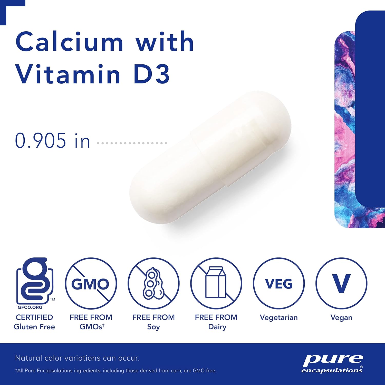 Pure Encapsulations Calcium and Vitamin D3 Supplement for Bone, Colon, and Heart Health - 180 Capsules