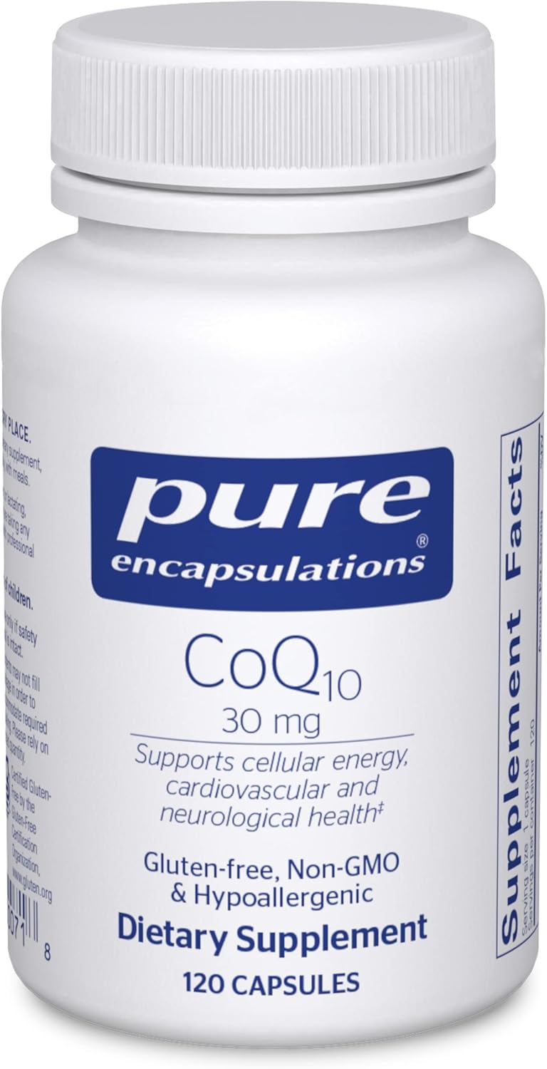 Pure Encapsulations CoQ10 30mg Capsules for Energy, Antioxidants, Brain Health, Cognition, Cardiovascular Support - 120 Count