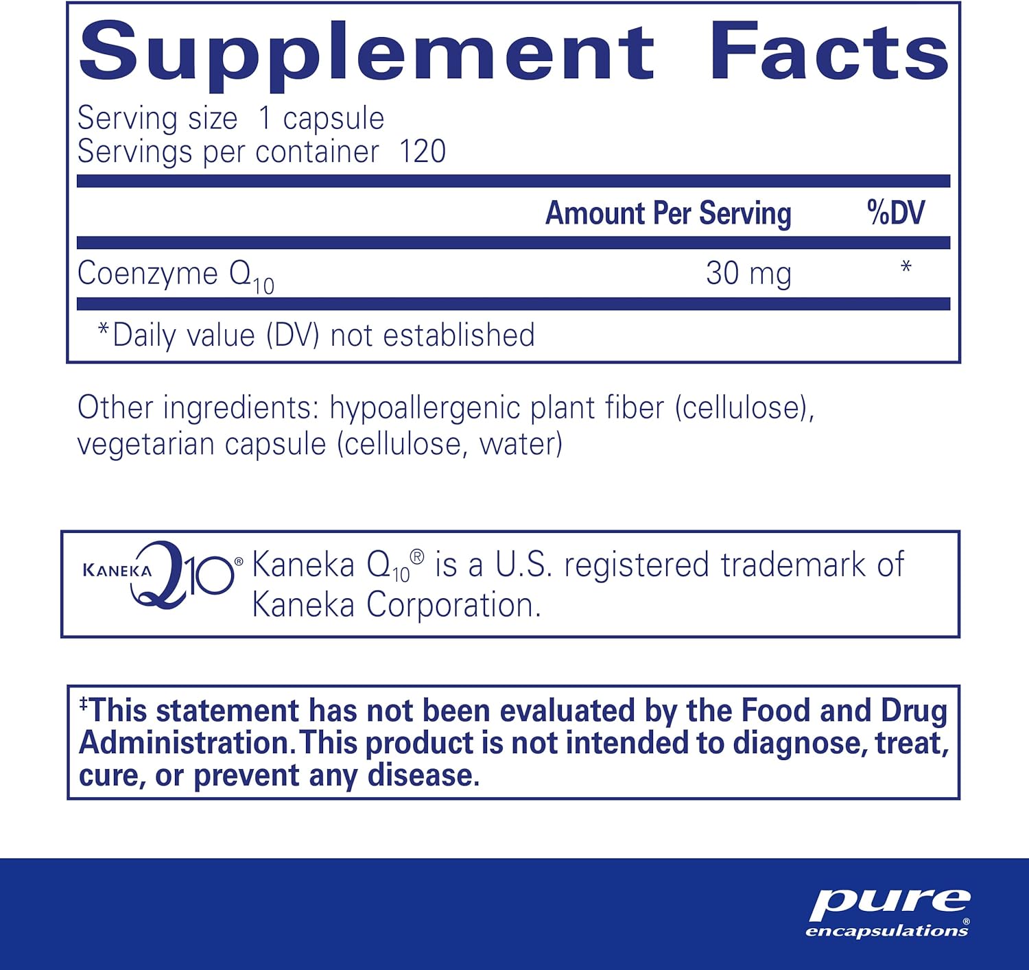 Pure Encapsulations CoQ10 30mg Capsules for Energy, Antioxidants, Brain Health, Cognition, Cardiovascular Support - 120 Count
