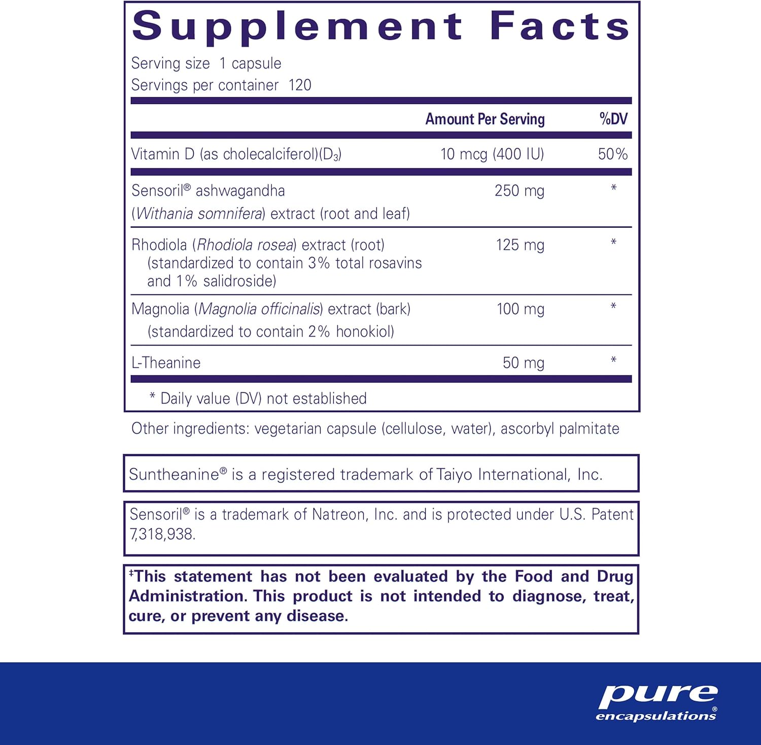 Pure Encapsulations Cortisol Calm Capsules - Promotes Cortisol Balance, Relaxation, and Restful Sleep - With Ashwagandha & L-Theanine - 120 Count