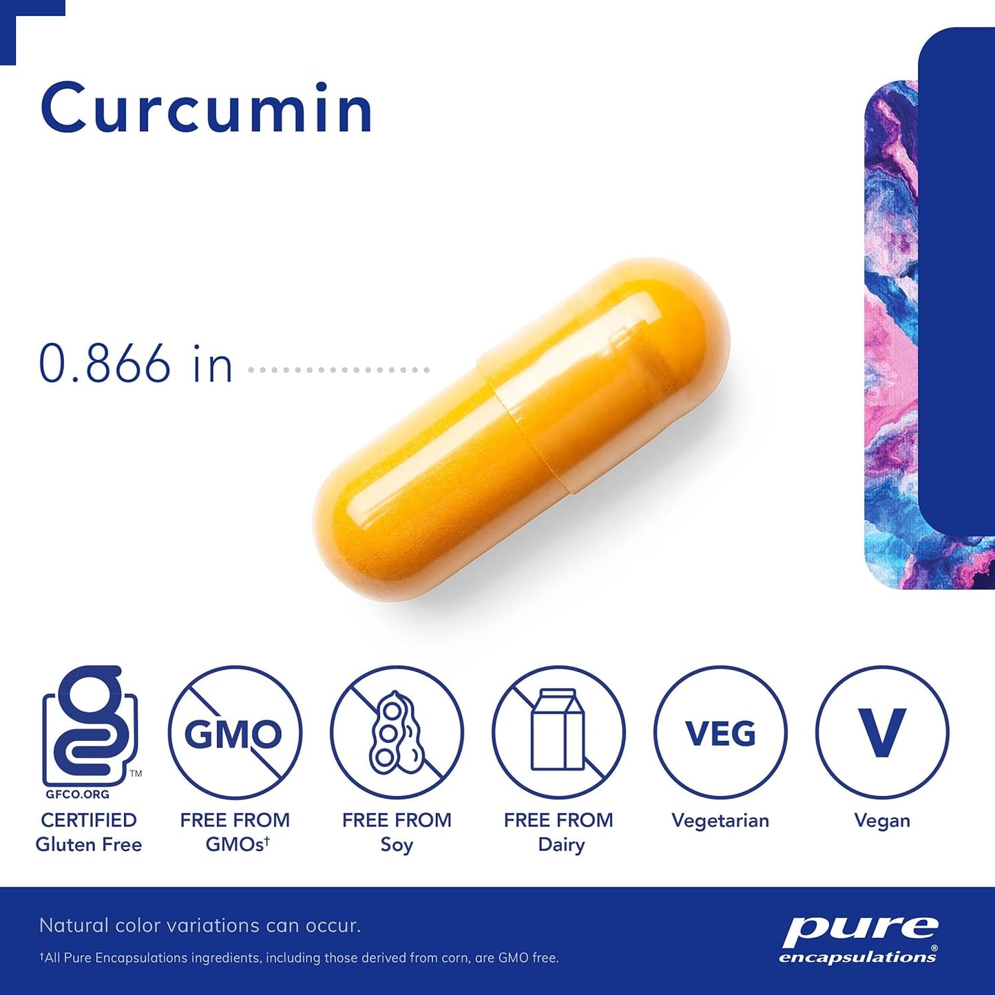 Pure Encapsulations Curcumin 500mg Capsules - Joint & Liver Health Support - Non-GMO Vegan Formula - 120 Count