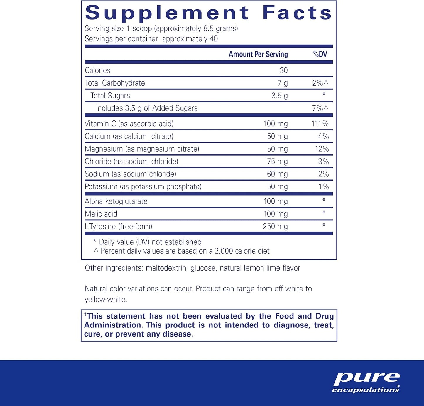 Pure Encapsulations Electrolyte Energy Formula Powder - Hydration Supplement for Muscle Recovery, Minerals, Mental Focus - 12 oz