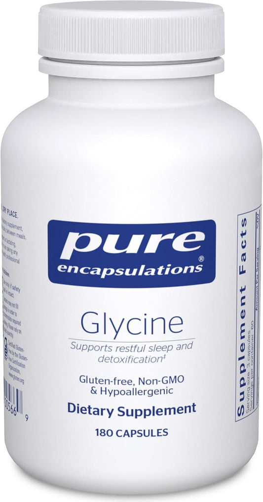 Pure Encapsulations Glycine Capsules - Promotes Restful Sleep & Liver Detox - Vegan & Gluten-Free Liver Support Supplement - 180 Count