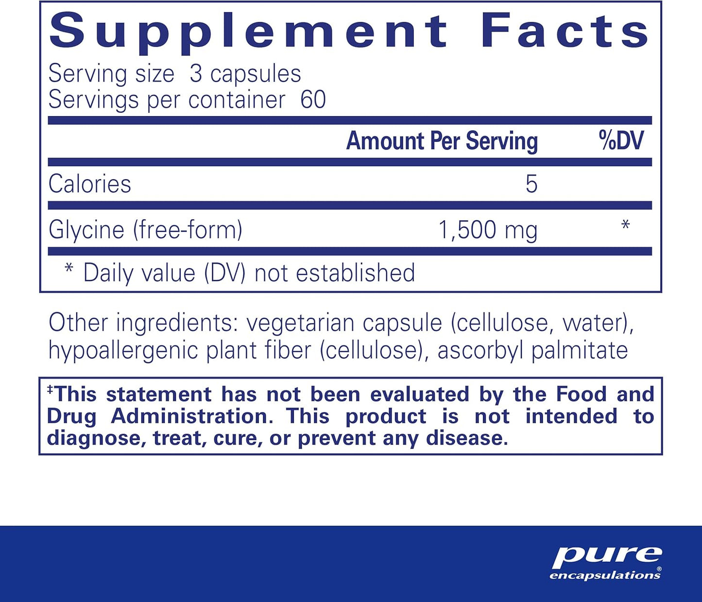 Pure Encapsulations Glycine Capsules - Promotes Restful Sleep & Liver Detox - Vegan & Gluten-Free Liver Support Supplement - 180 Count